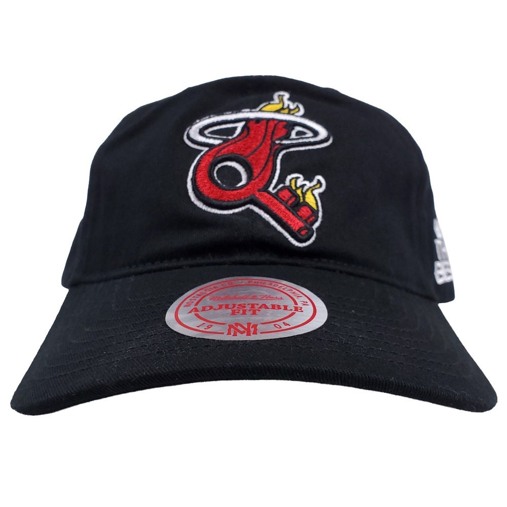 DJ Khalad Miami Heat Mitchell & Ness NBA Dad Hat Cap BR Remix Black NWT